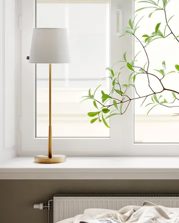 Lumi bordlampe 68,5 cm - Guld-hvid - By Rydéns