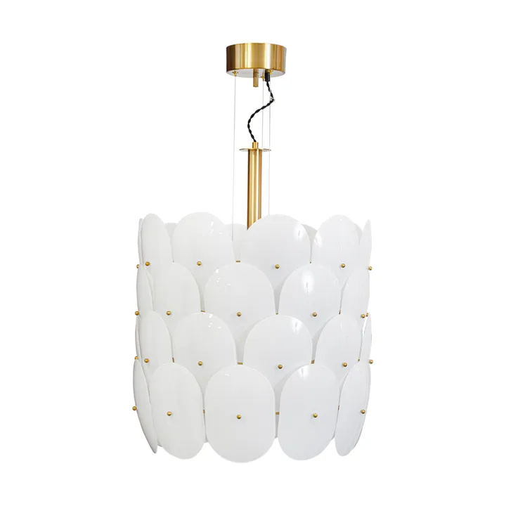 Omlott loftlampe Ø50 cm - Messing-hvid - By Rydéns