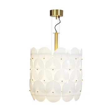 Omlott loftlampe Ø50 cm - Messing-hvid - By Rydéns