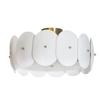 Omlott loftlampe Ø53 cm - Messing-hvid - By Rydéns