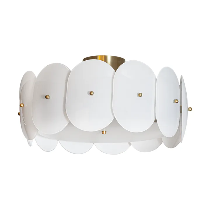 Omlott loftlampe Ø53 cm - Messing-hvid - By Rydéns