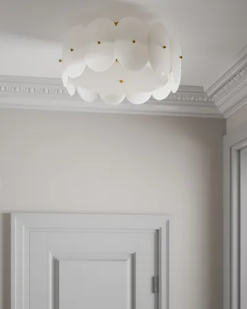 Omlott loftlampe Ø53 cm - Messing-hvid - By Rydéns