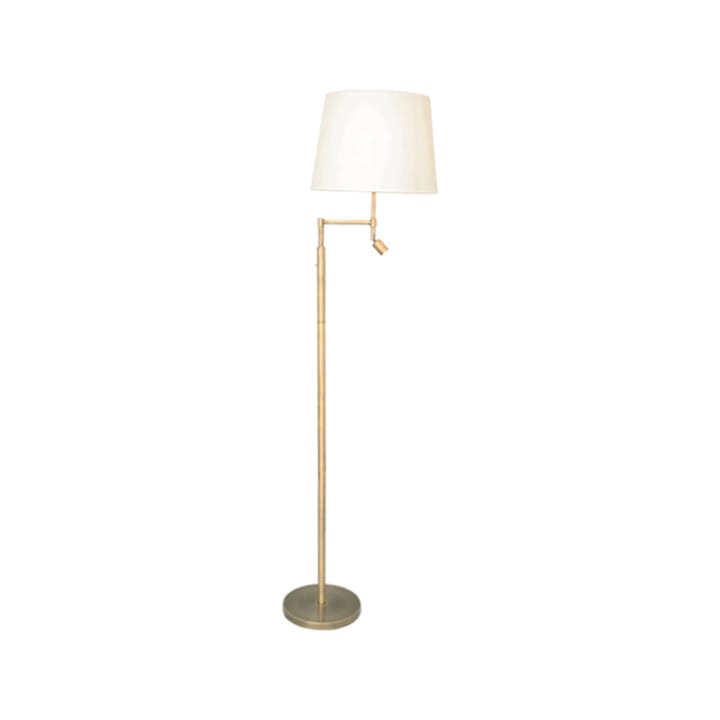 Orlando gulvlampe - beige, understel i antik messing - By Rydéns