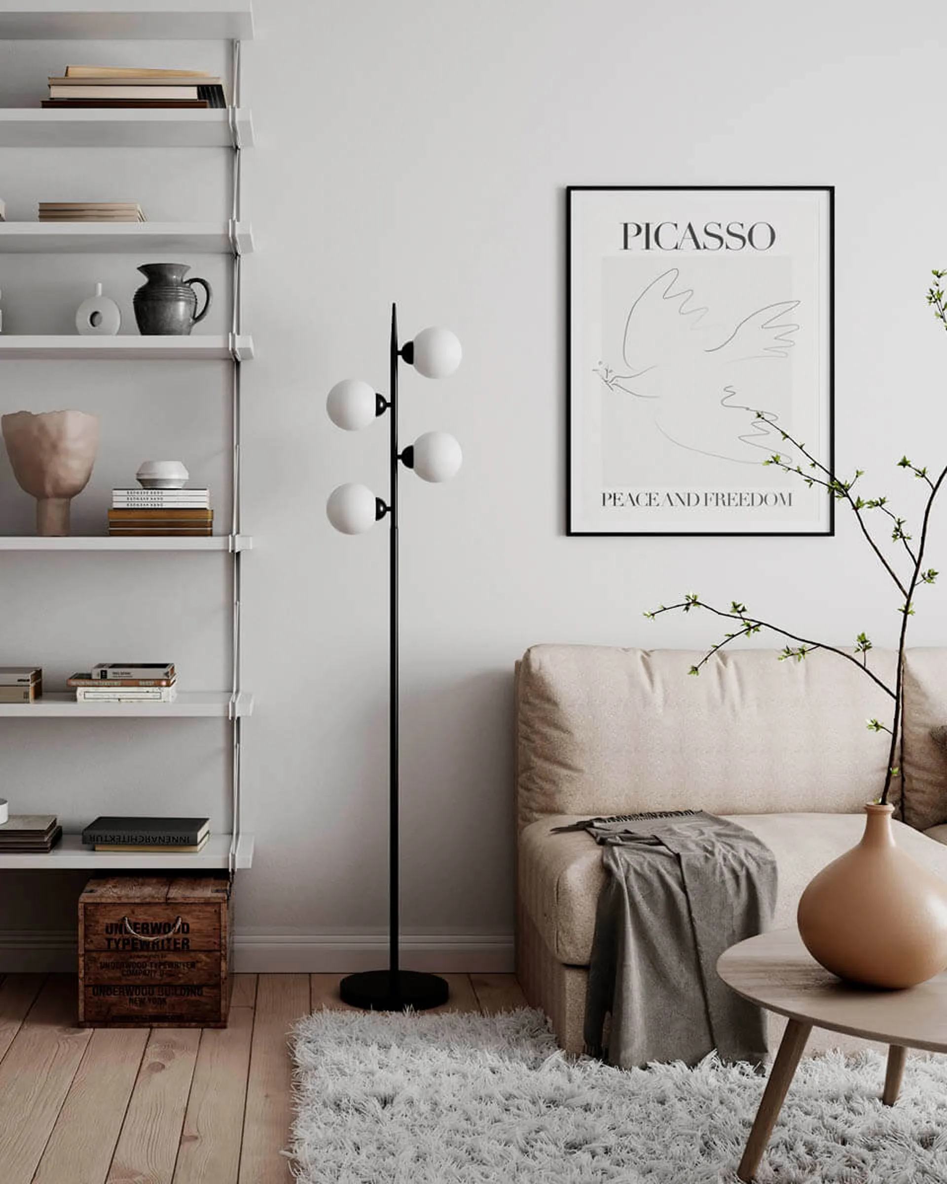 Punto bordlampe 160 cm, Mat sort By Rydéns