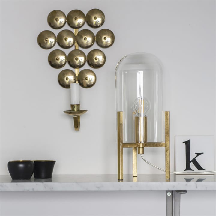 Smokey bordlampe, guld, klar By Rydéns