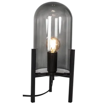 Smokey bordlampe - røggrå, sort - By Rydéns