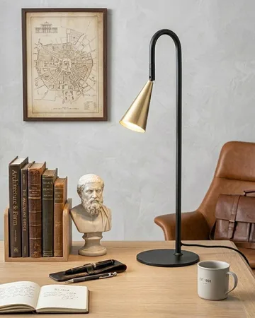 Spline bordlampe - Sort-messing, 55 cm - By Rydéns
