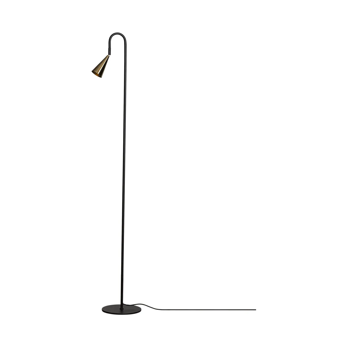 Spline gulvlampe, Sort-messing, 140 cm By Rydéns