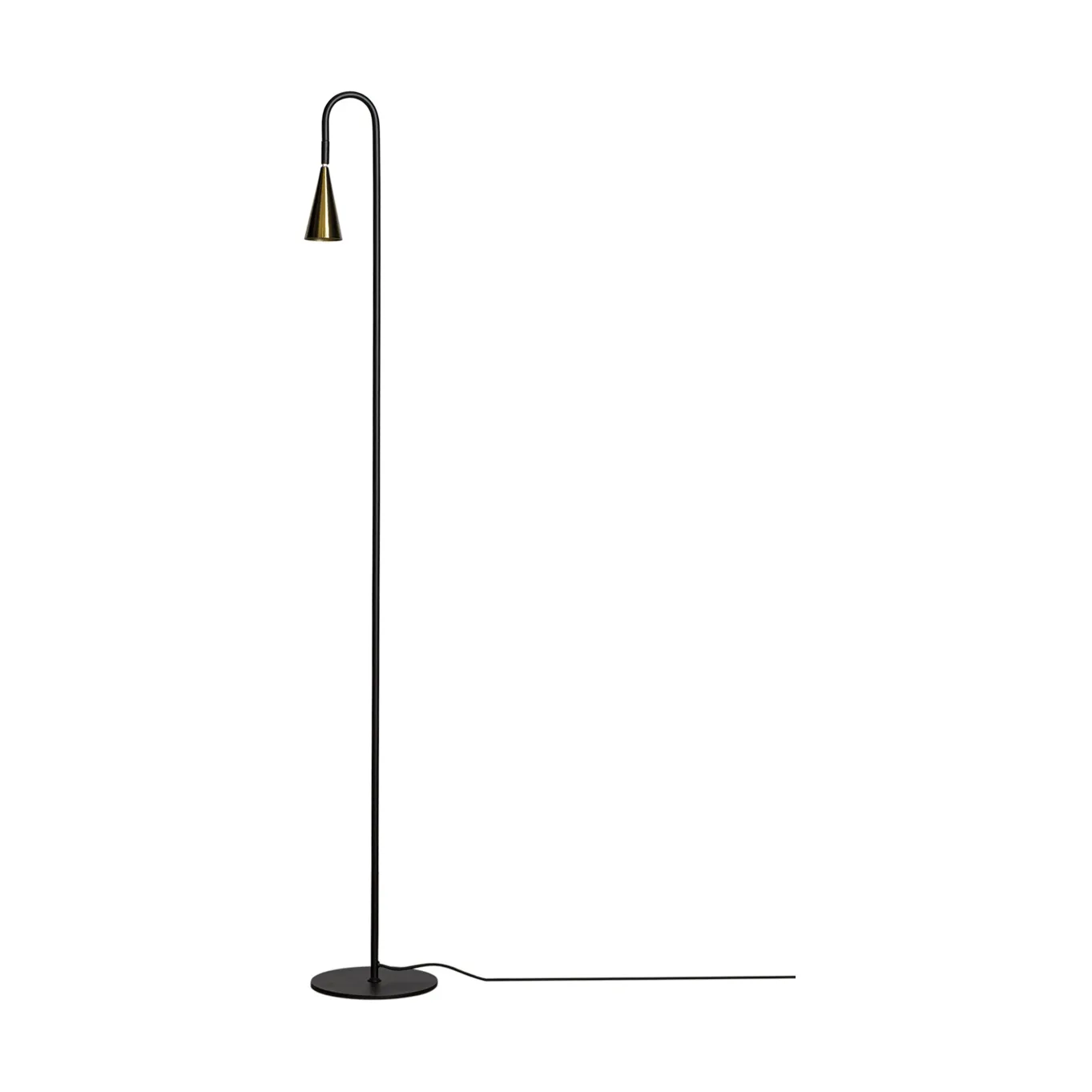 Spline gulvlampe, Sort-messing, 140 cm By Rydéns
