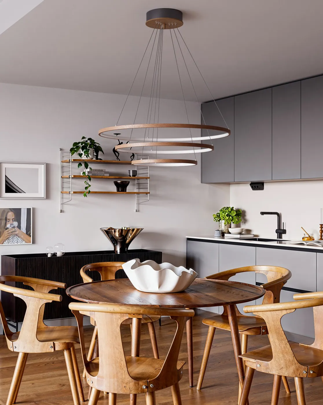 Trione loftlampe Ø80 cm, Valnød By Rydéns