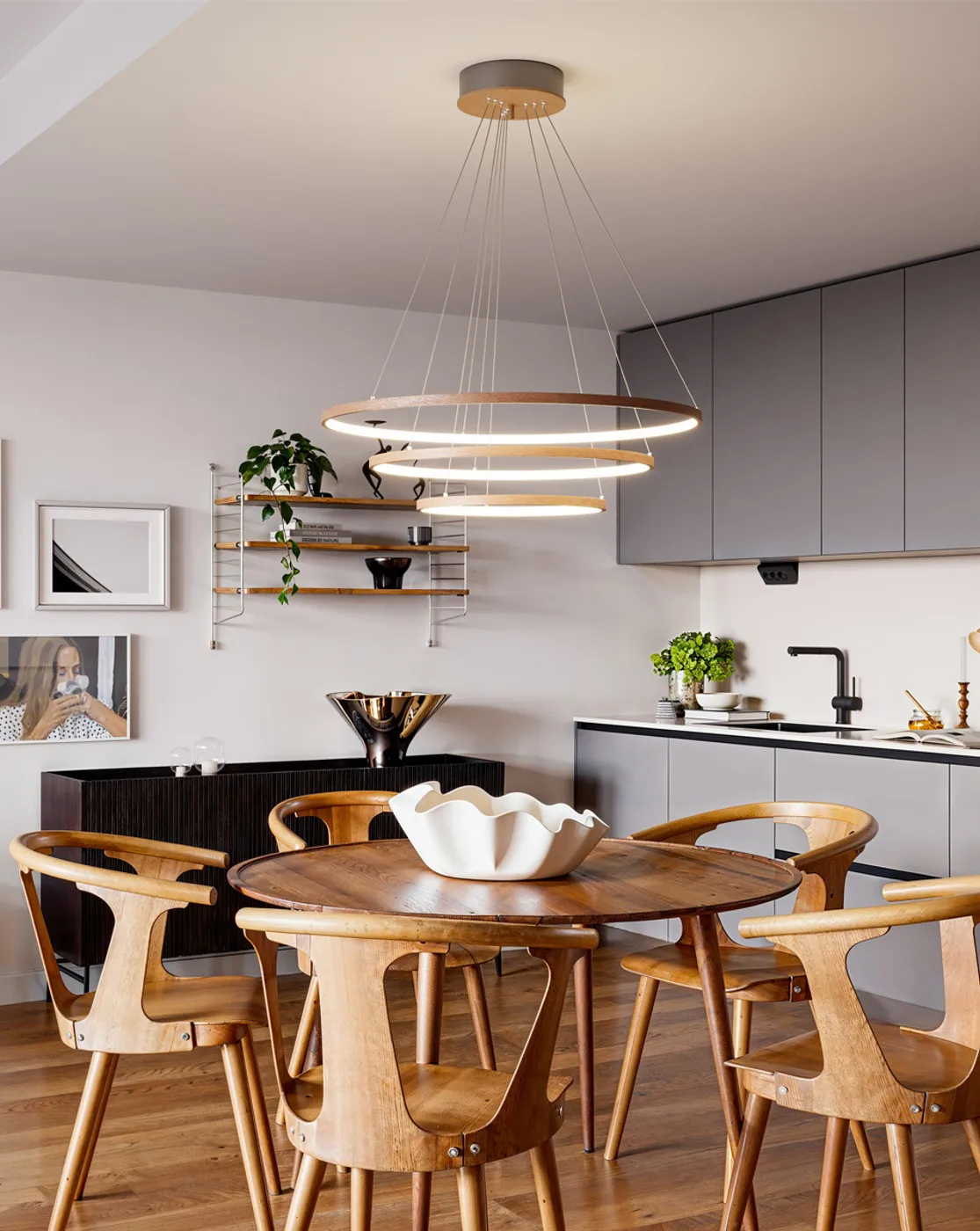 Trione loftlampe Ø80 cm, Valnød By Rydéns