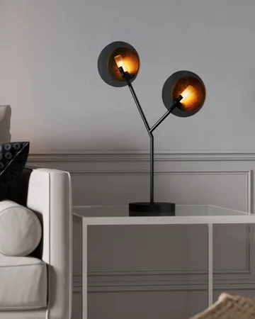 Turno bordlampe 59 cm - Mat sort-guld - By Rydéns