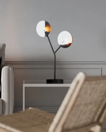 Turno bordlampe 59 cm - Mat sort-guld - By Rydéns