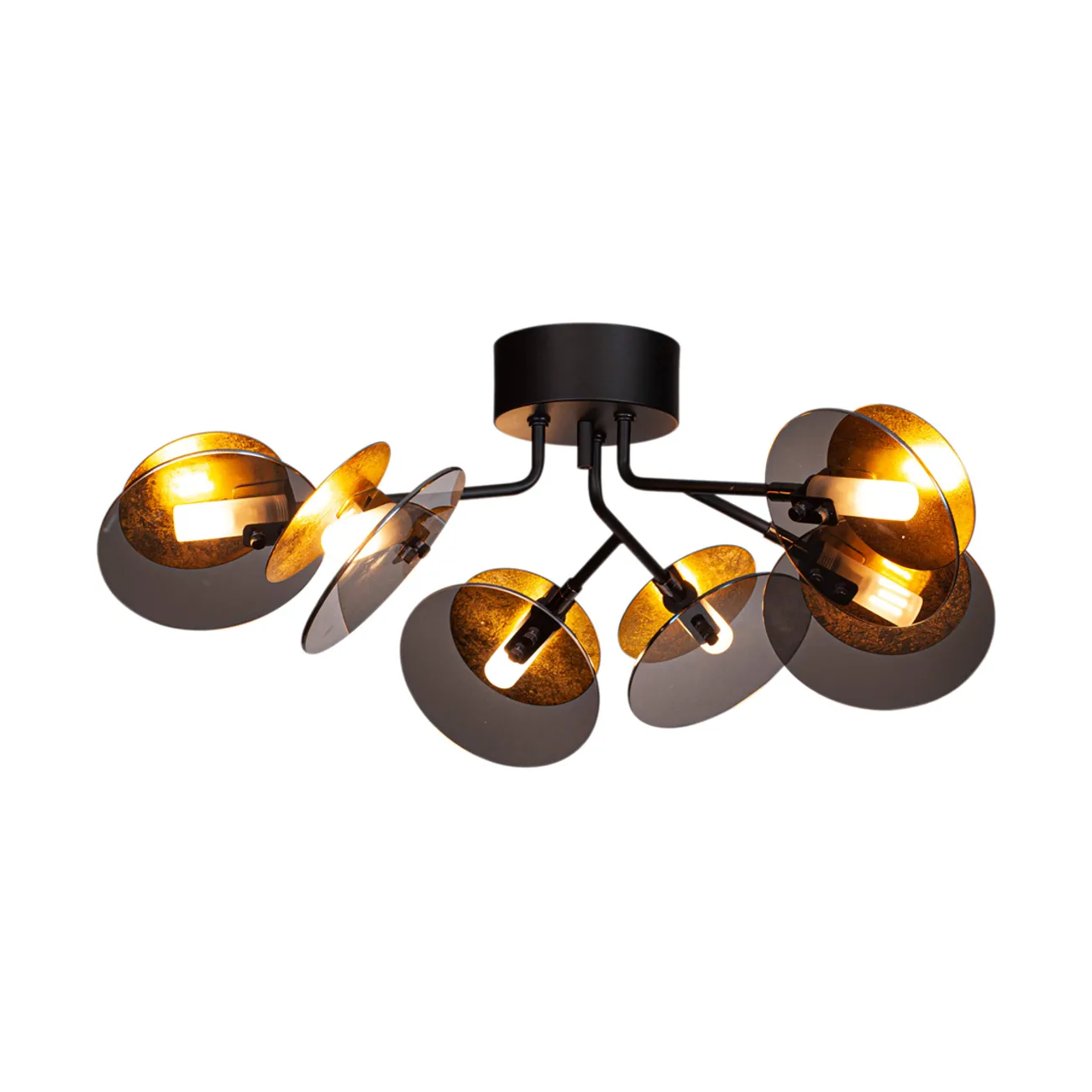 Turno loftlampe Ø66 cm, Mat sort-guld By Rydéns