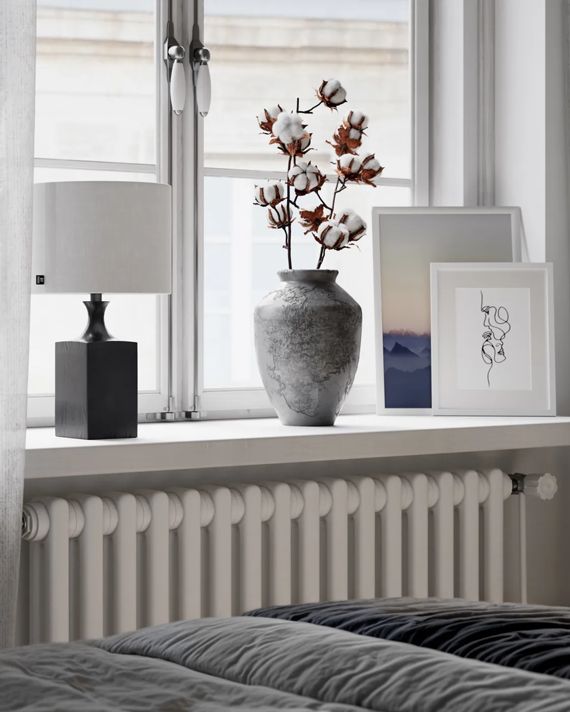 Woody bordlampe 41 cm, Sort-hvid By Rydéns