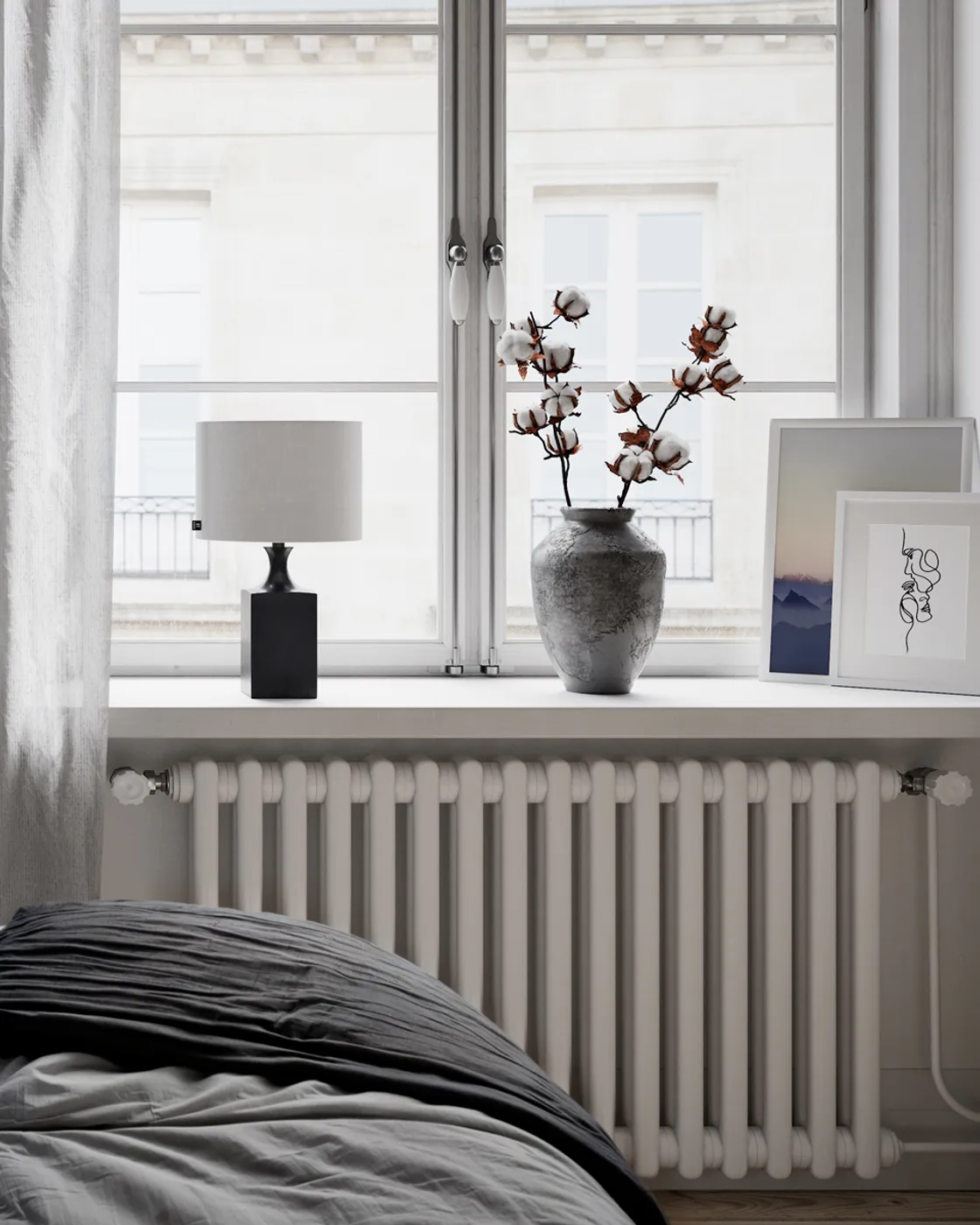 Woody bordlampe 41 cm, Sort-hvid By Rydéns