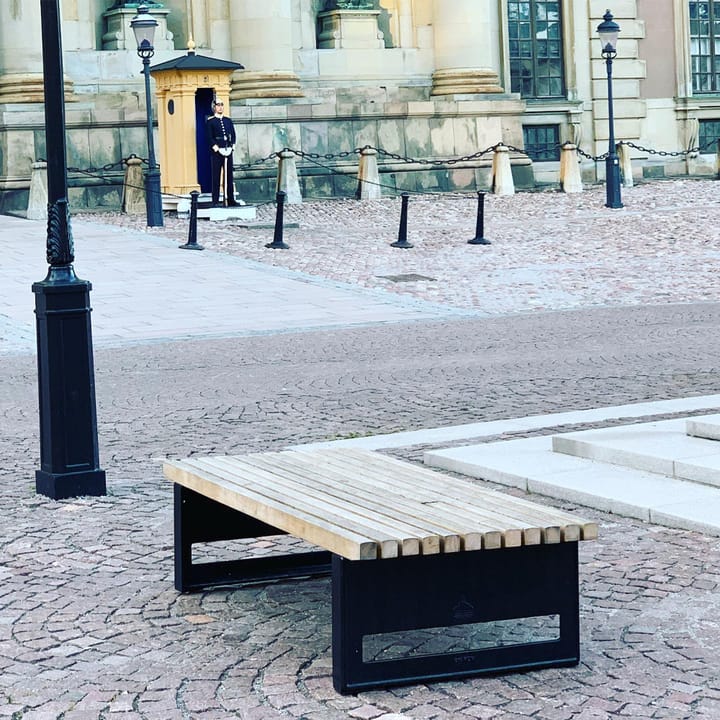 Block bænk, Mahogni, bred, sort stativ Byarums bruk