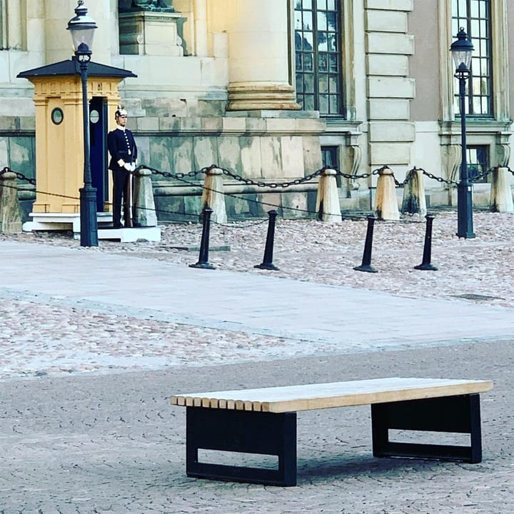 Block bænk, Mahogni, bred, sort stativ Byarums bruk
