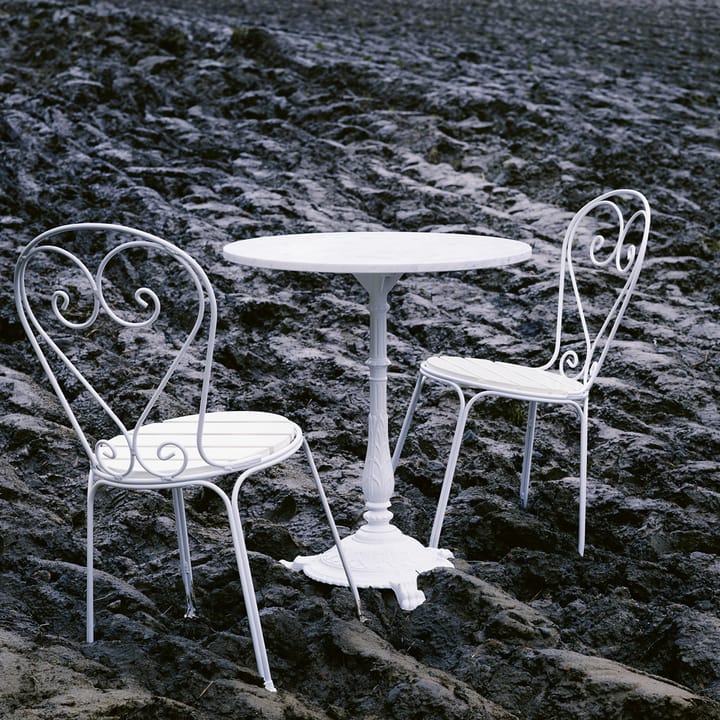 Classic cafébord, Marmor hvid, hvidt stativ Byarums bruk