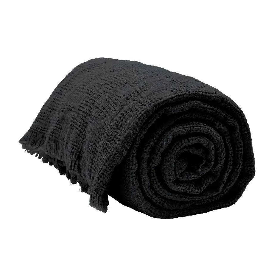 Hilda sengetæppe 240x280 cm, Coal byNORD