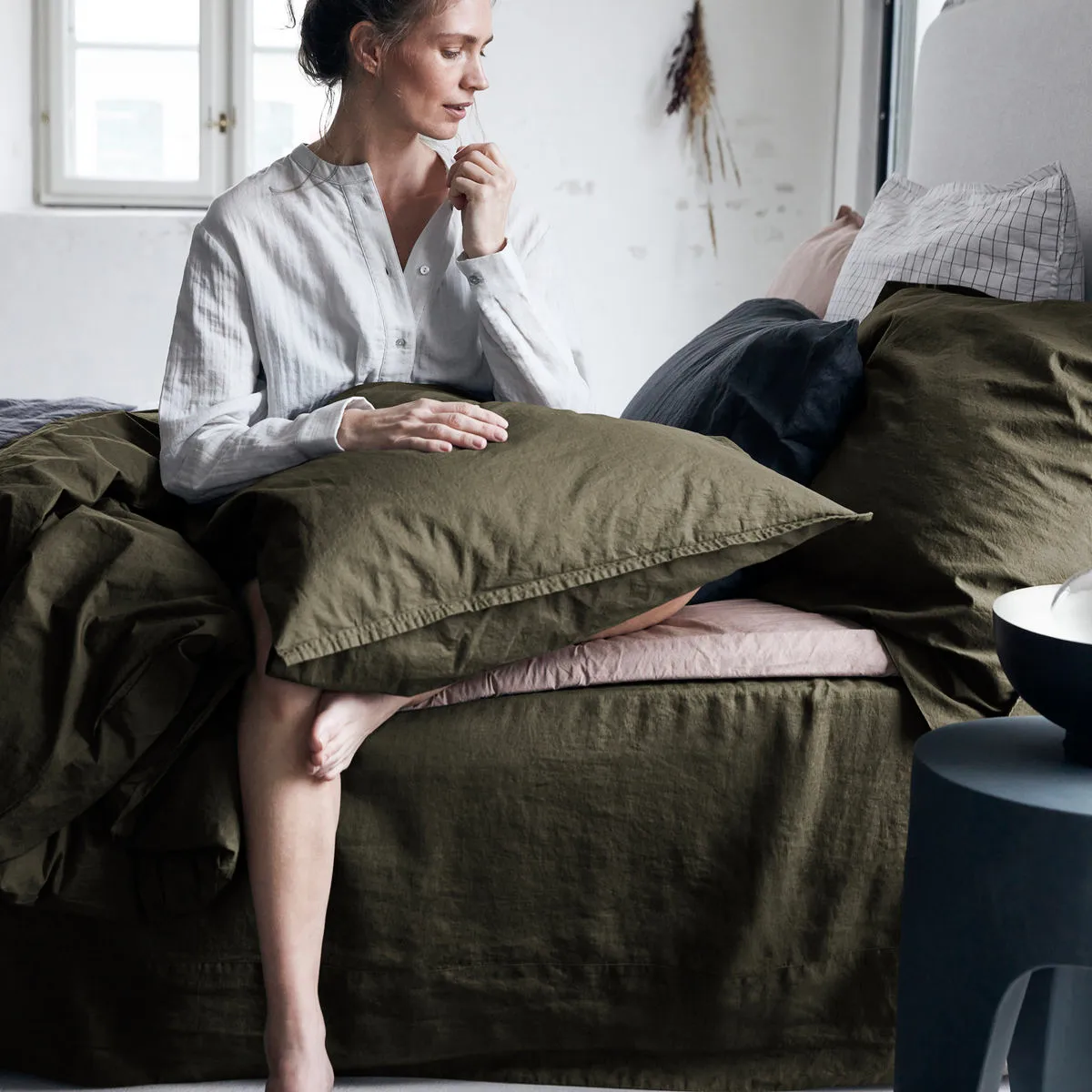 Ingrid sengesæt 220x220 cm, Bark byNORD