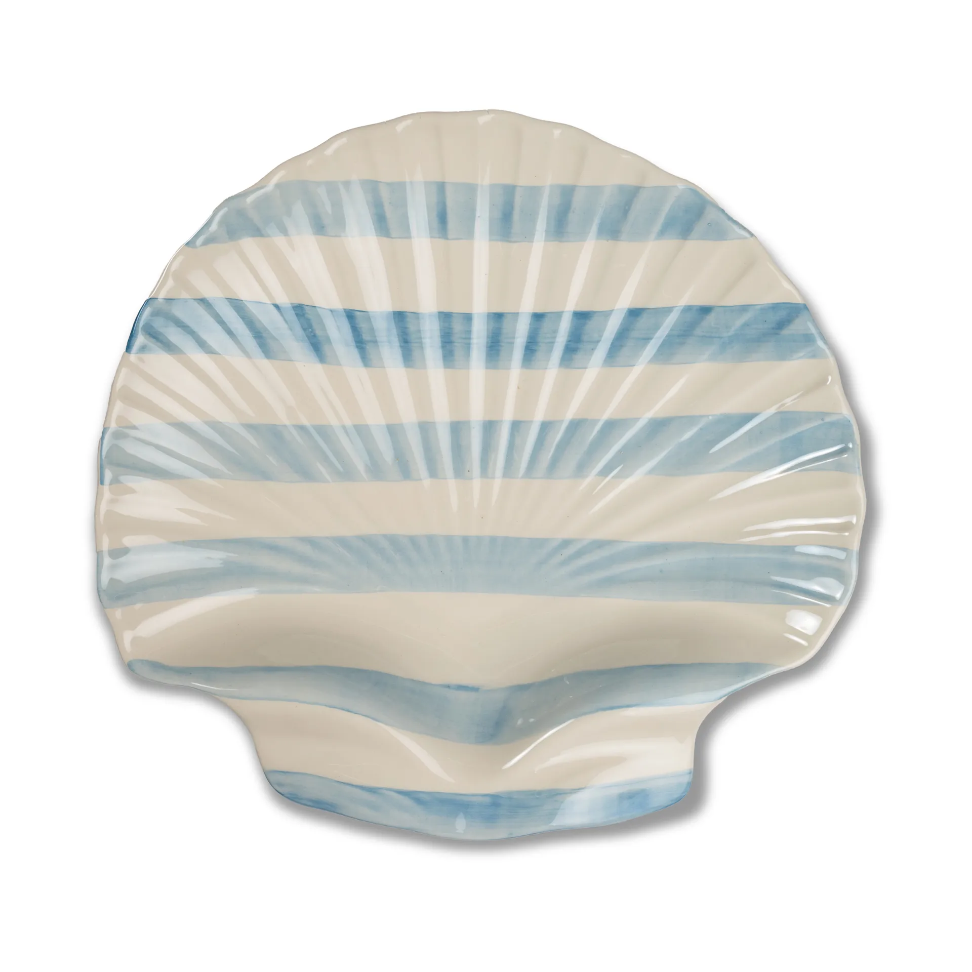 Armona stripe serveringsfad 32x32,5 cm, Lyseblå-hvid Byon