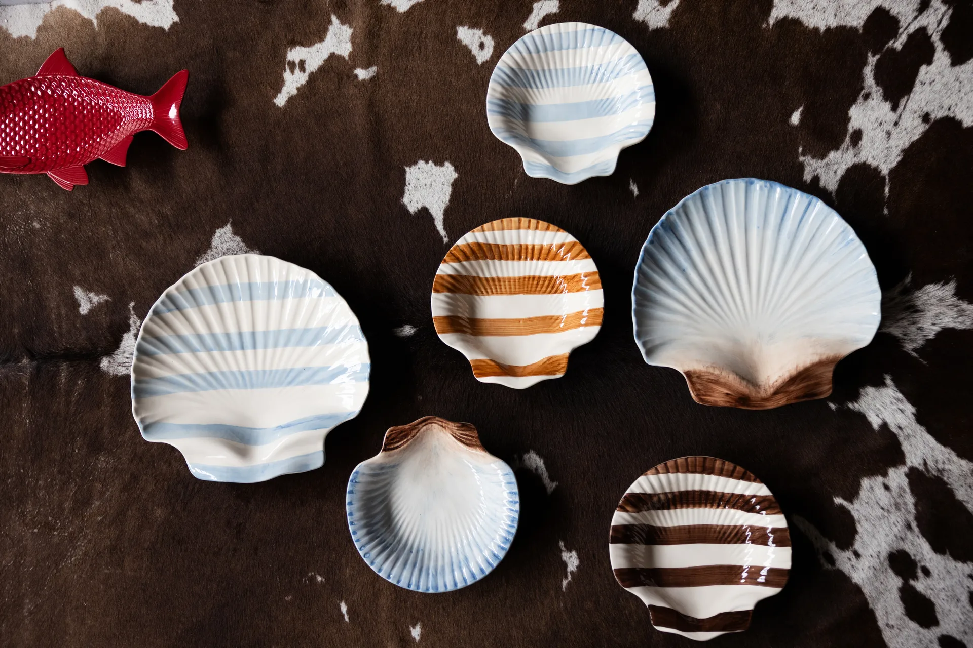 Armona Stripe tallerken 23,5x23,5 cm, Lysbrun-hvid Byon