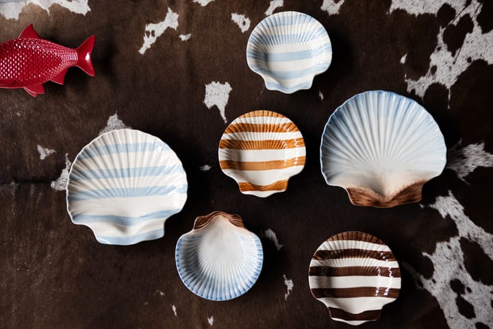 Armona Stripe tallerken 23,5x23,5 cm, Lysbrun-hvid Byon