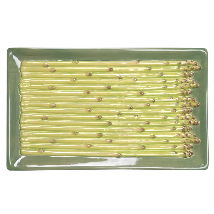 Asparagus tallerken 28 x 17 cm - Grøn - Byon