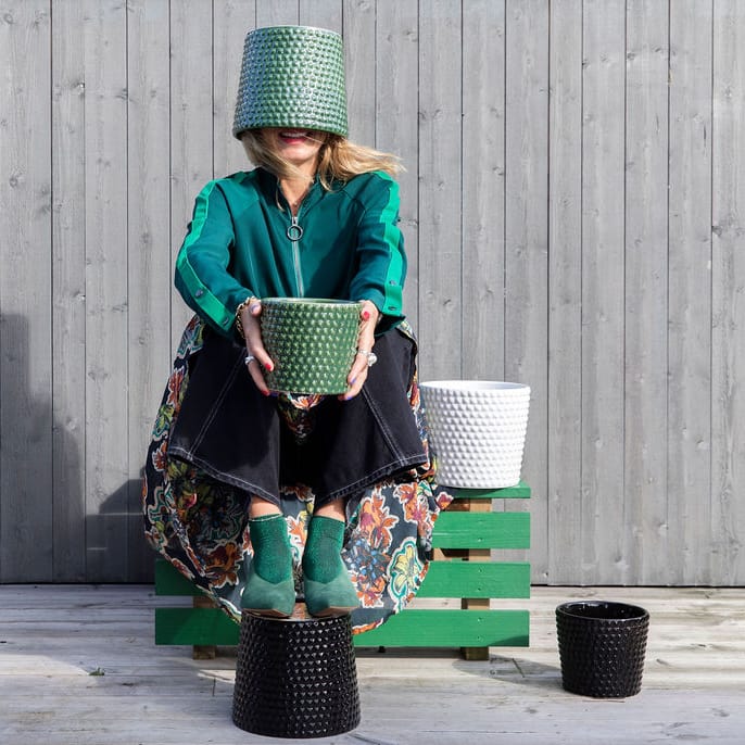 Corinne krukke L - Hvid - Byon
