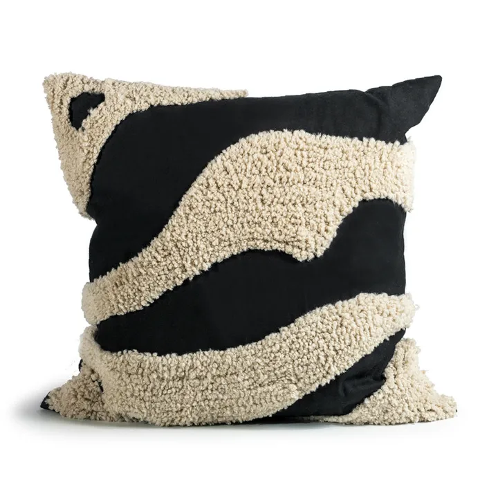 Fluffy pude 50x50 cm - Black/Beige, 50x50 cm - Byon