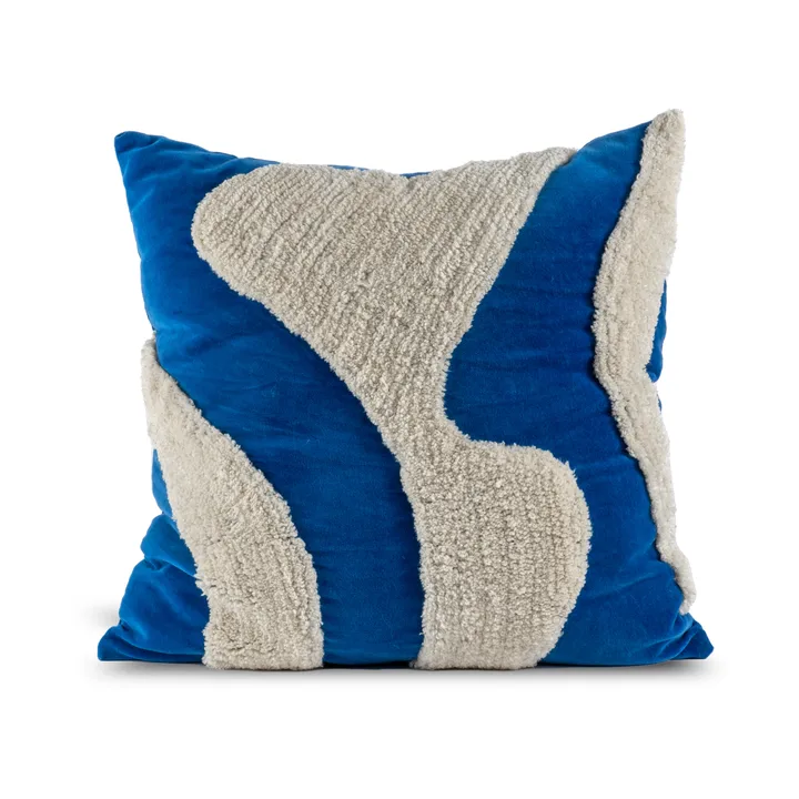 Fluffy pude - Blue/Beige, 50x50 cm - Byon