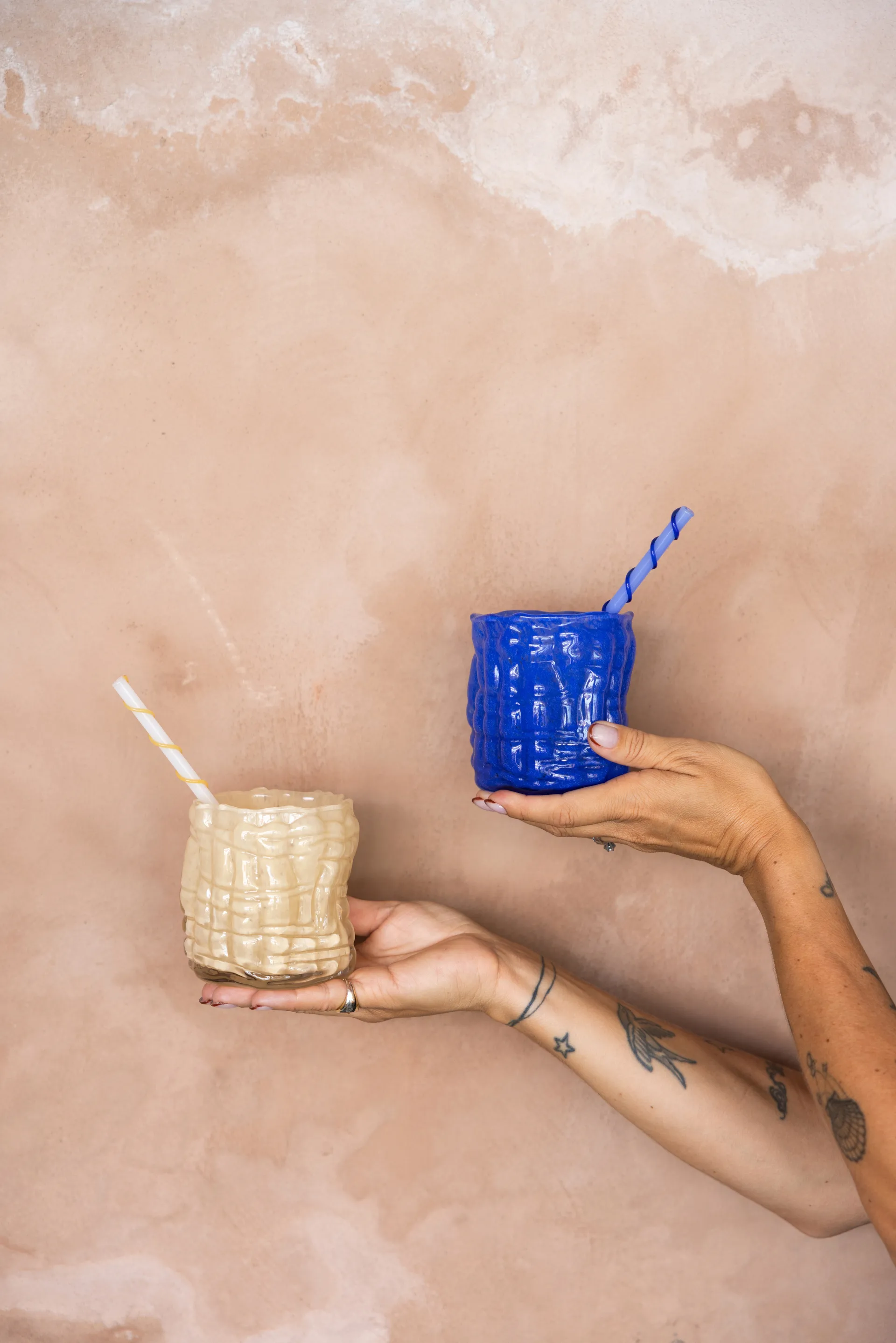 Laranne fyrfadsstage Ø10 cm, Blå Byon