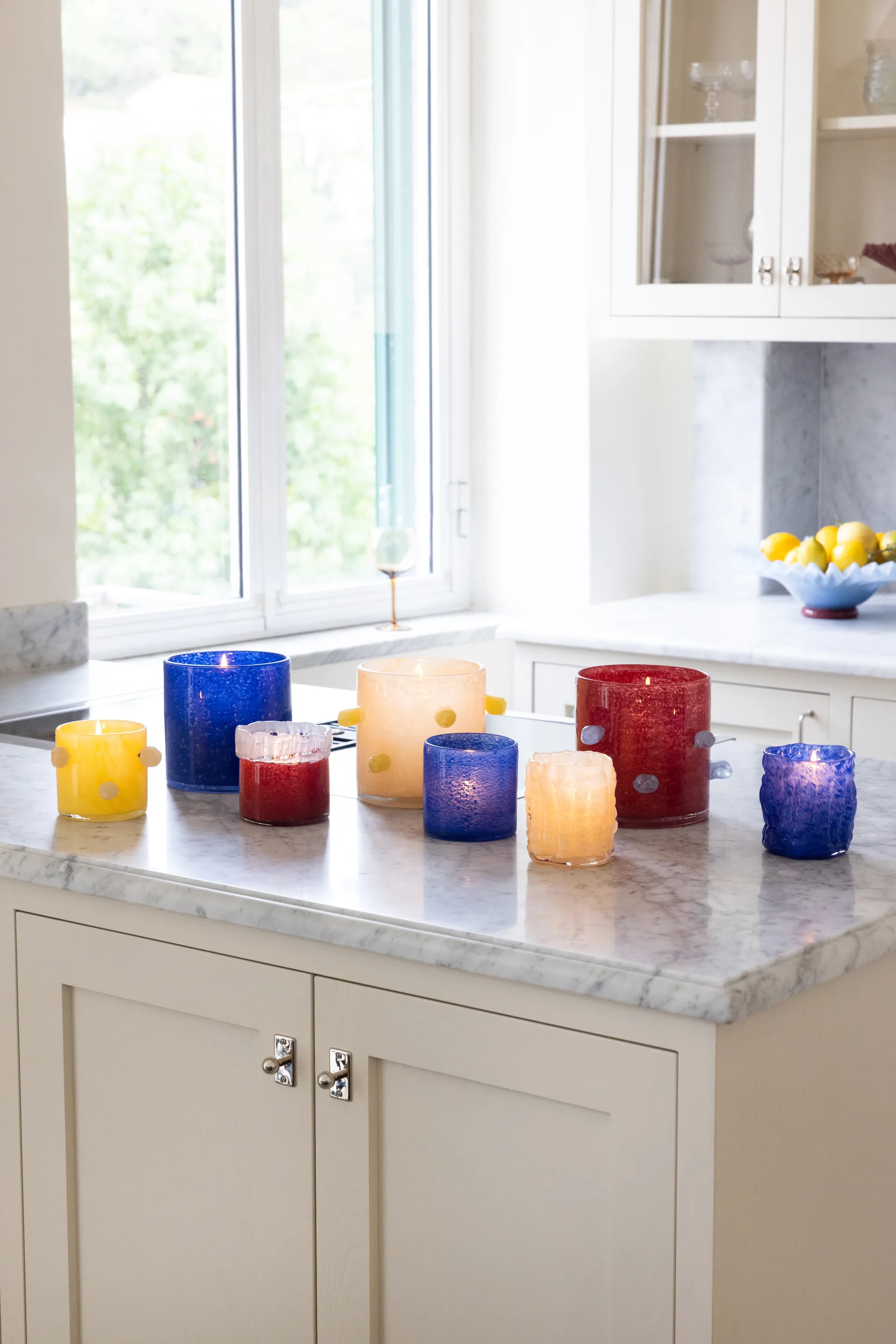 Laranne fyrfadsstage Ø10 cm, Blå Byon