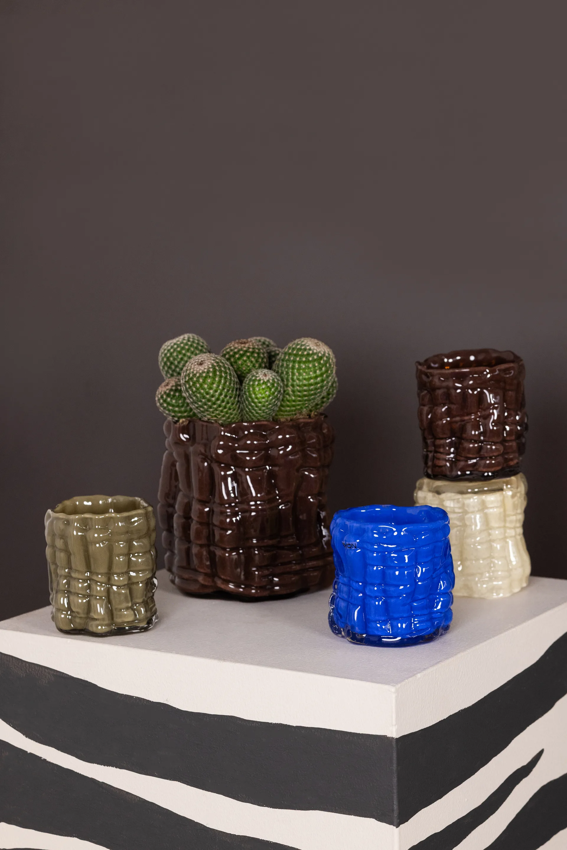 Laranne fyrfadsstage Ø15 cm, Brun Byon