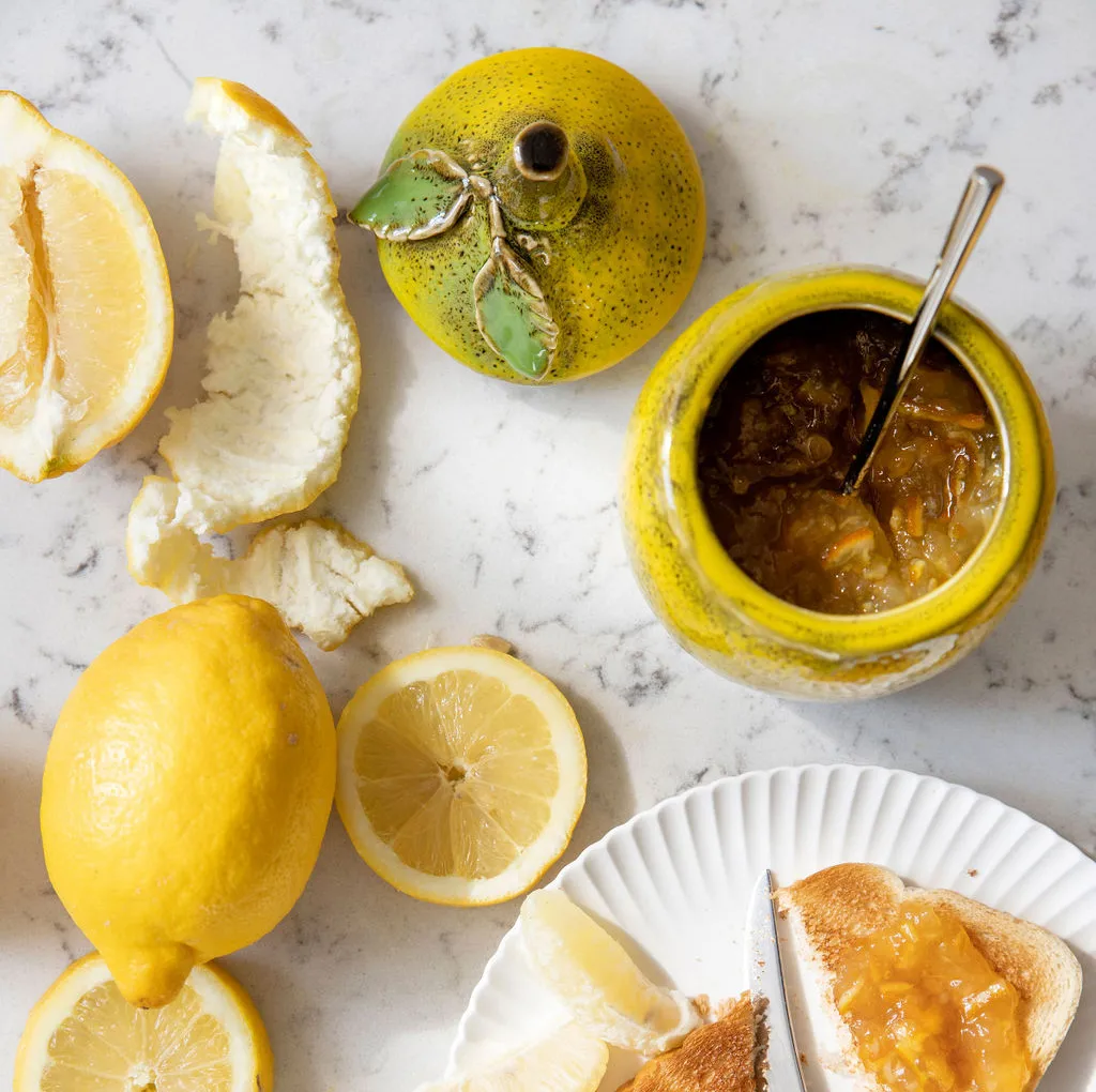 Lemon jam skål med låg 15,5 cm, Gul Byon