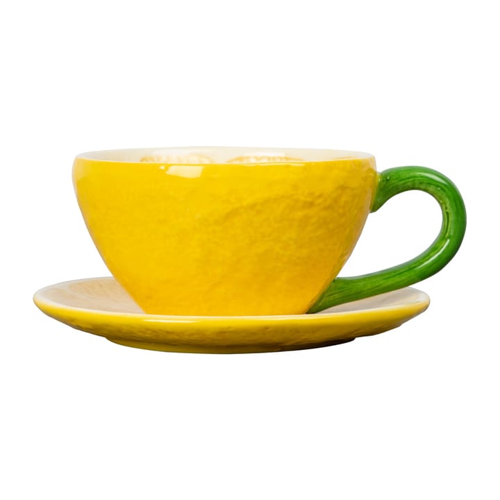 Lemon kop med underskål 25 cl - Yellow - Byon