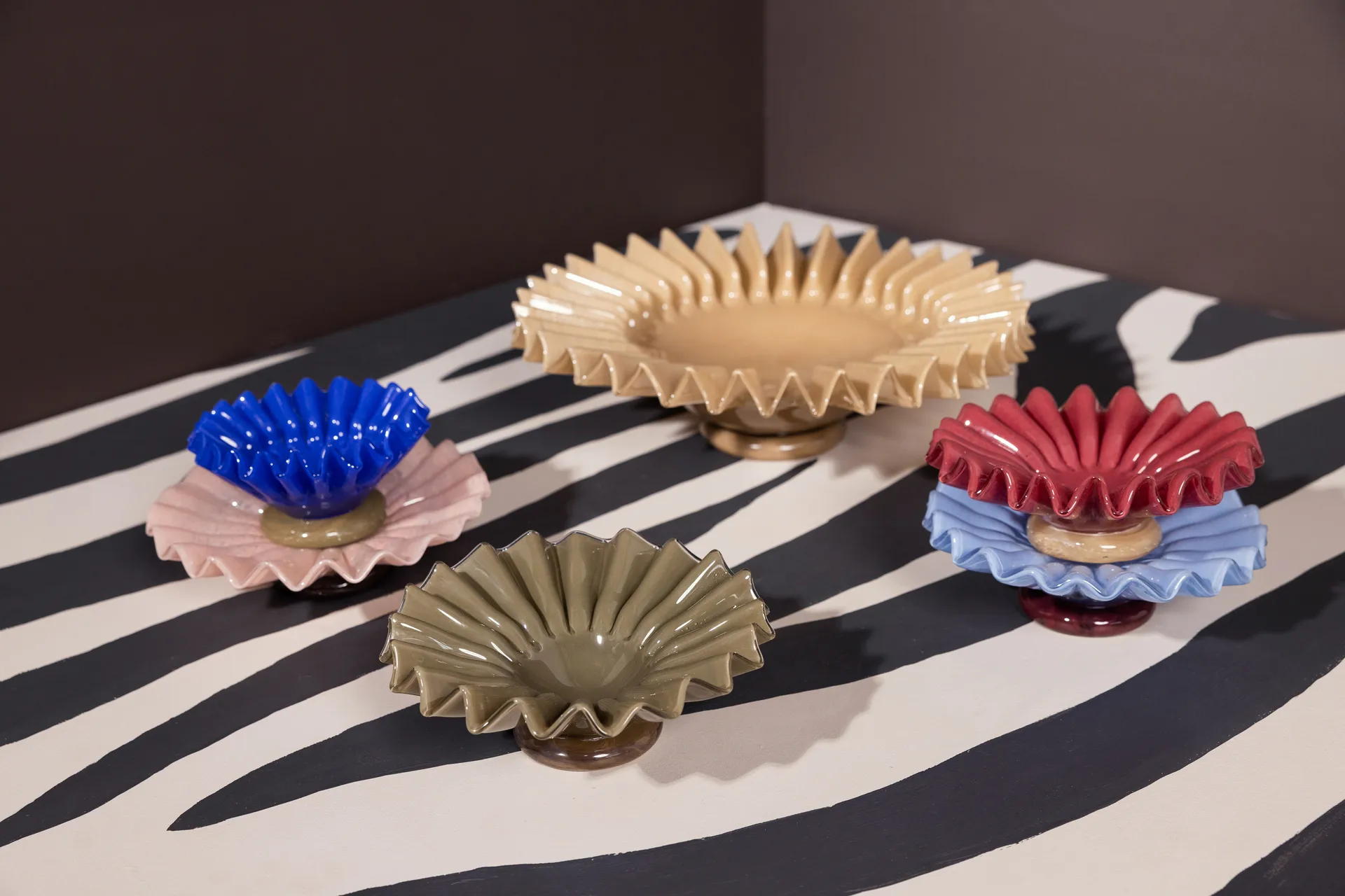 Lori skål L Ø18 cm, Grøn-beige Byon