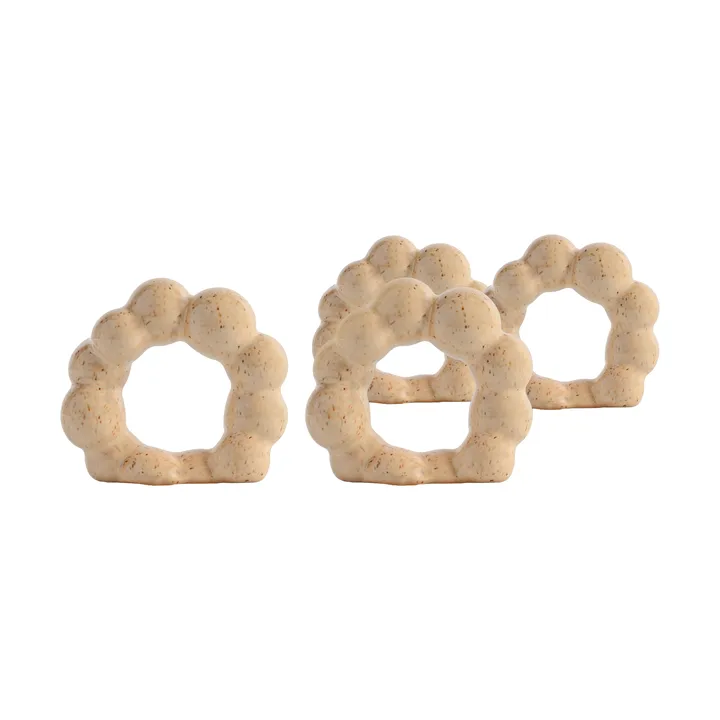 Porto servietring, 4-pak - Beige - Byon