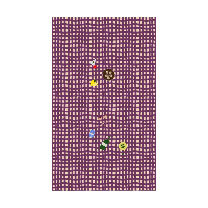 Sera dug - Blomme (lilla), 150x280 cm - Byon