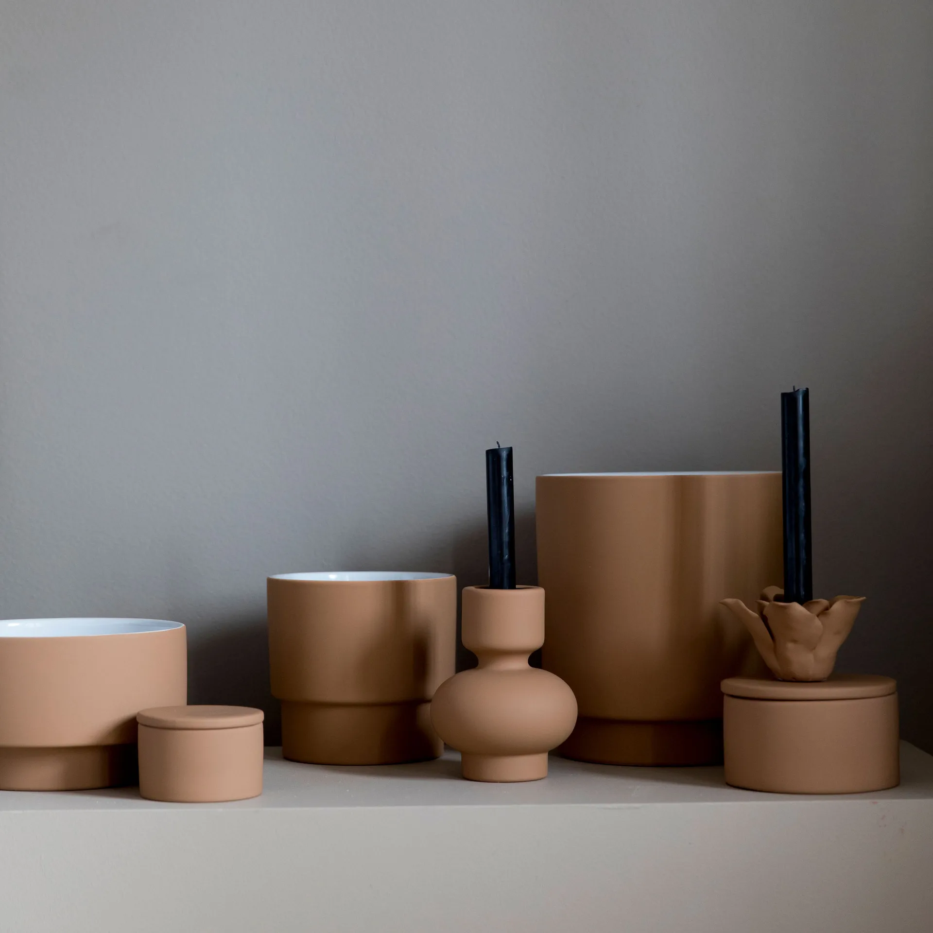 Sienna lysestage 16 cm, Terracotta (brun) Byon