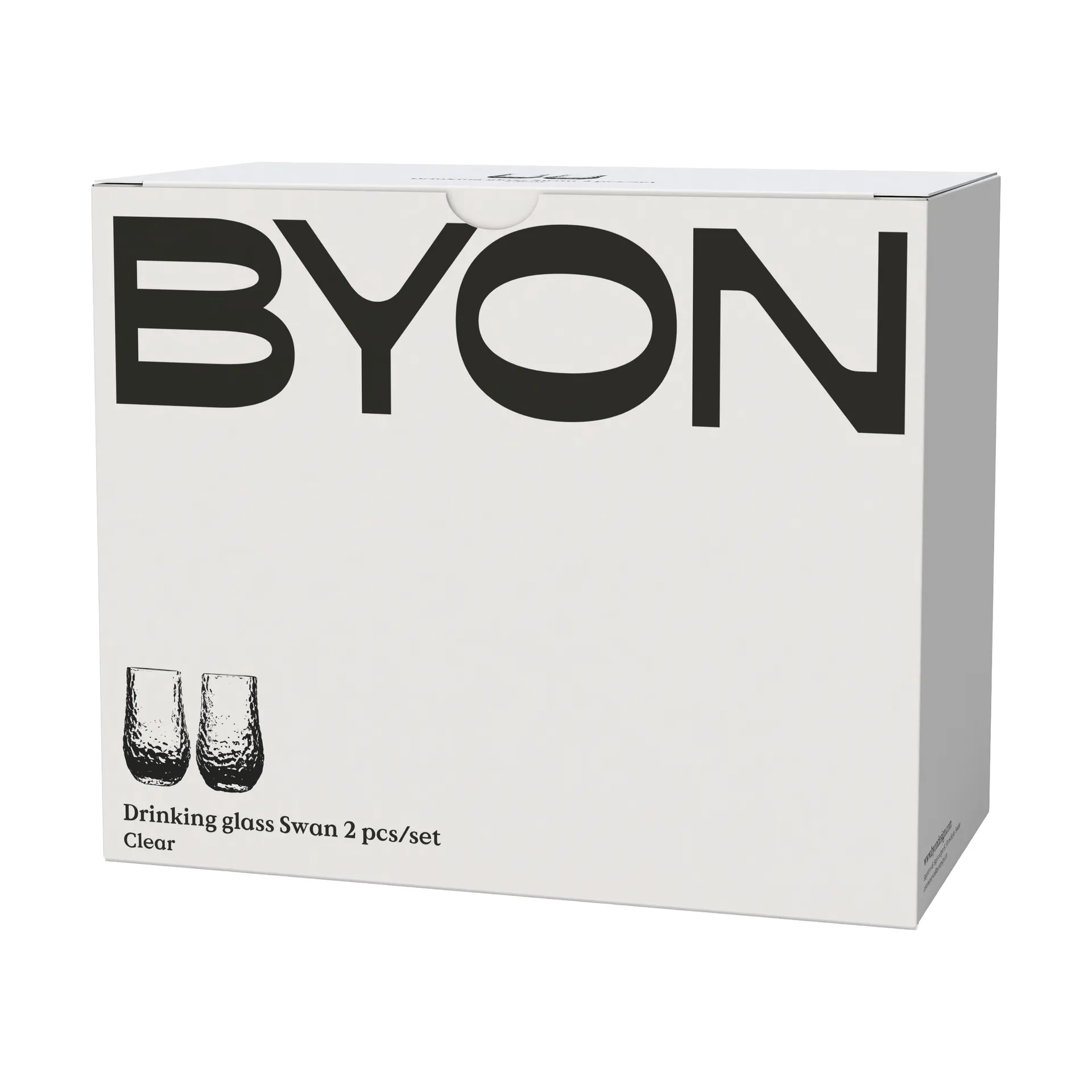Swan drikkeglas 2-pack, Klar Byon