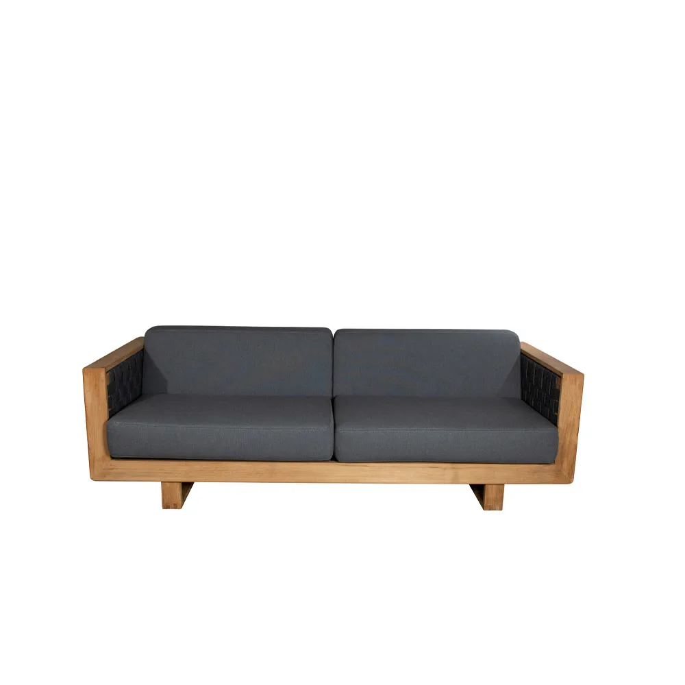 Angle Sofa 3-personers, Dark grey, teak Cane-line
