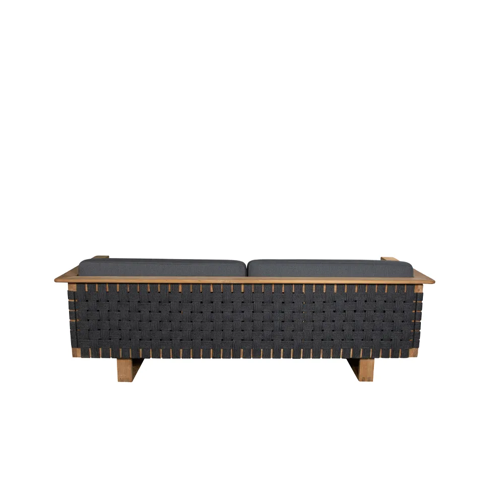 Angle Sofa 3-personers, Dark grey, teak Cane-line
