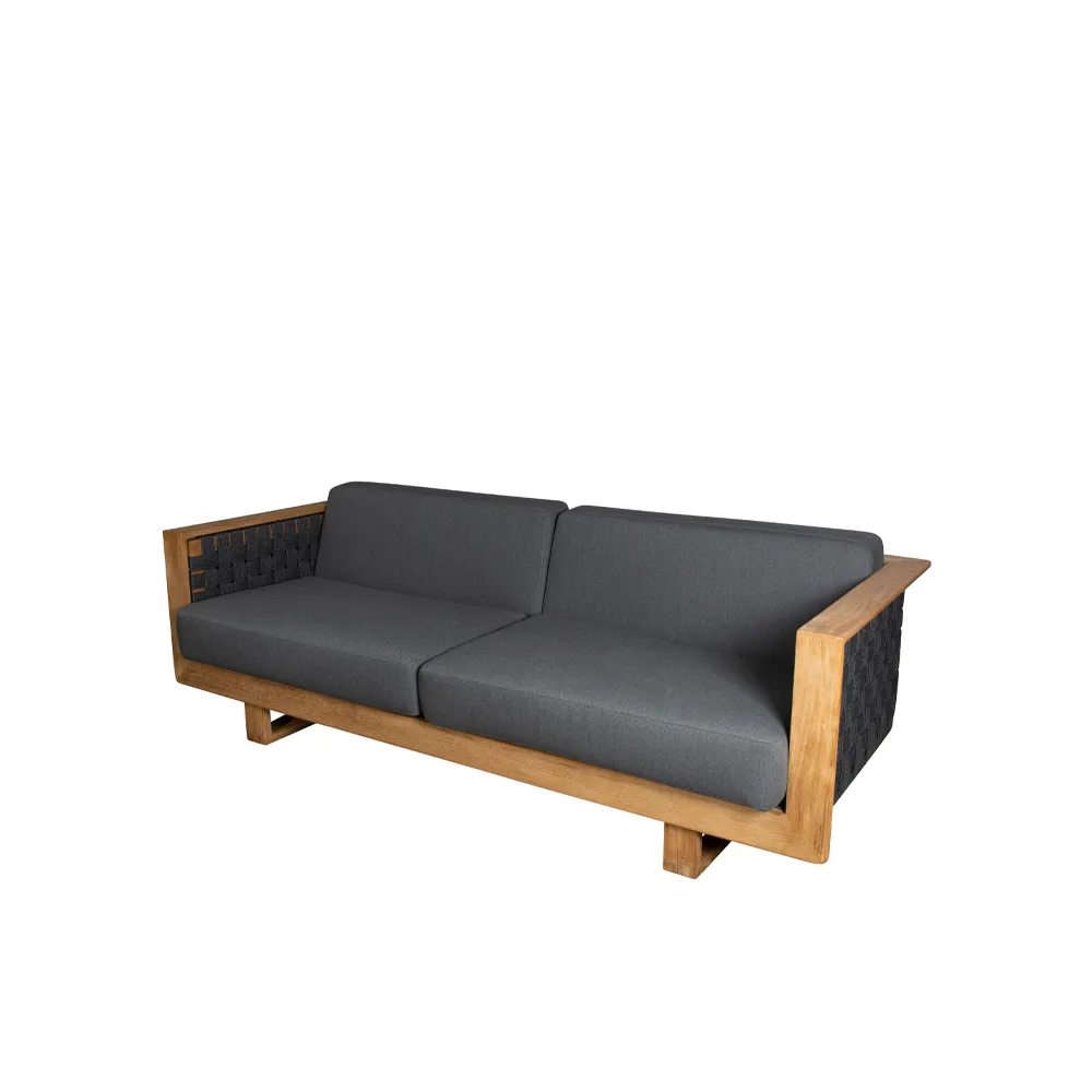 Angle Sofa 3-personers, Dark grey, teak Cane-line
