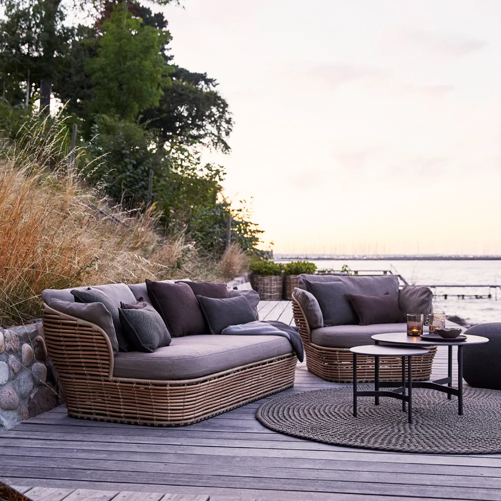 Basket sofa 2-personers, Natural, taupe hynder Cane-line