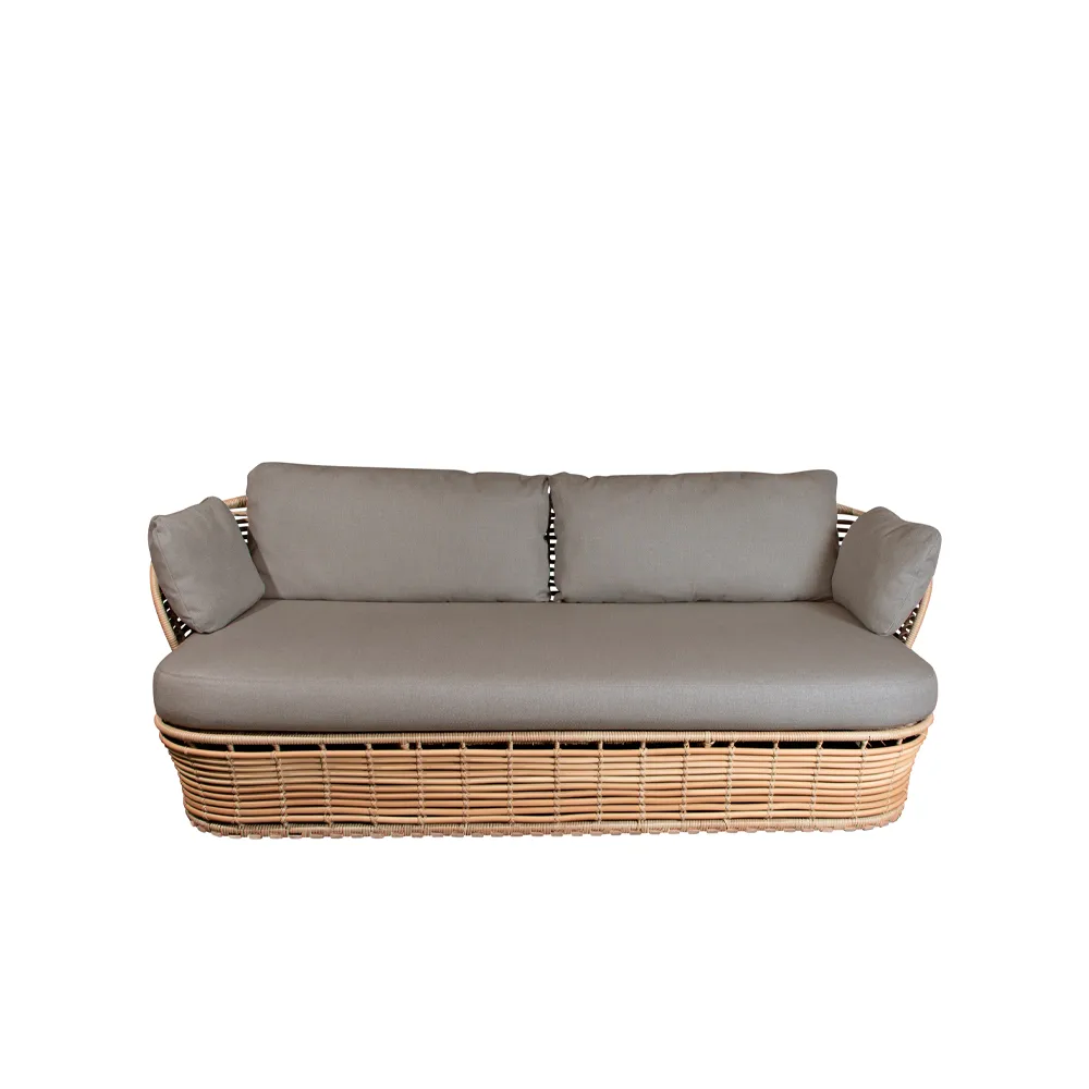 Basket sofa 2-personers, Natural, taupe hynder Cane-line