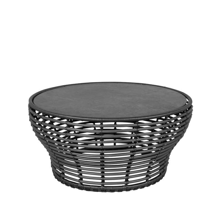 Basket sofabord - Fossil black, stor, gråt flettet underrede - Cane-line
