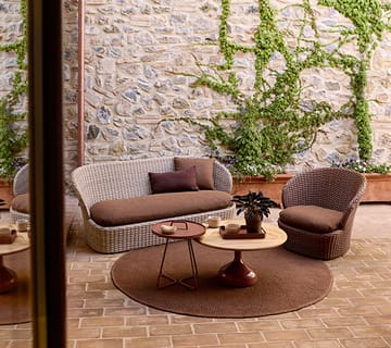 Coast loungestol swivel - Umber brown (Flat Weave) - Cane-line