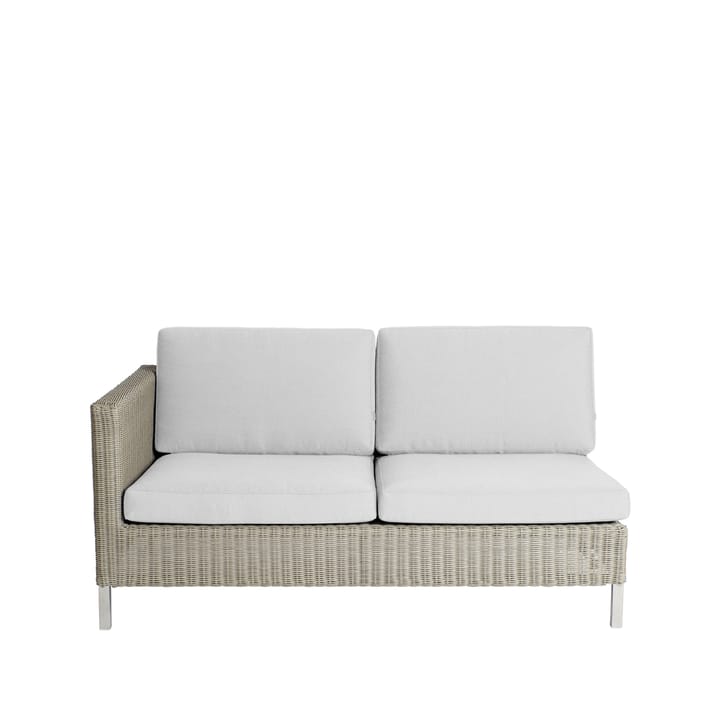 Connect modulsofa - 2-personers taupe, højre, hvide hynder - Cane-line